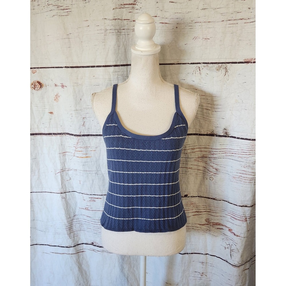 Marine Layer Blue and White Striped Knit Cardigan with Tank - Picture 6 of 10